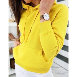 Yellow BASIC women's sweatshirt with hood BY0319 vyobraziť