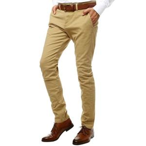 Men's beige chino trousers UX2597 vyobraziť