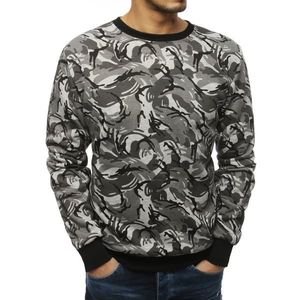Men's camo sweatshirt without a hood, light gray BX4266 vyobraziť