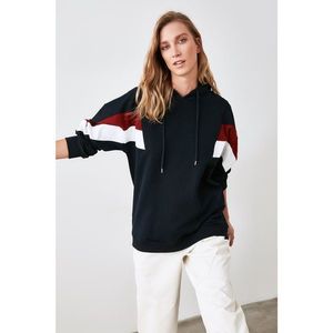 Trendyol Navy Color Block Boyfriend Knitted Sweatshirt vyobraziť