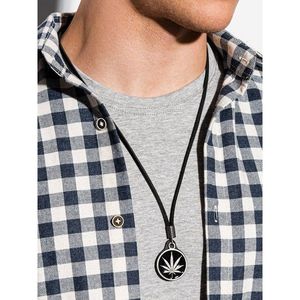 Ombre Clothing Men's necklace on the leather strap A350 vyobraziť