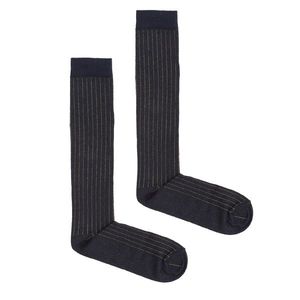 Kabak Unisex's Socks Long Ribbed Navy Blue vyobraziť