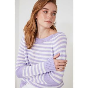 Trendyol Lila Striped Knitwear Sweater vyobraziť