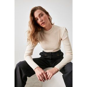 Trendyol Stone Shoulder Detailed Knitwear Sweater vyobraziť