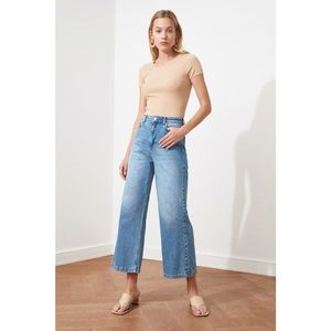 Trendyol Light Blue High Waist Culotte Jeans vyobraziť