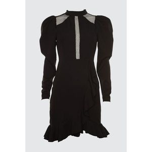 Trendyol Black File Garni Detailed Dress vyobraziť