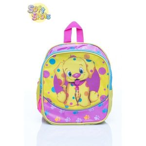 Yellow school backpack with a dog vyobraziť