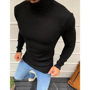 Black men's pullover turtleneck sweater WX1635 vyobraziť