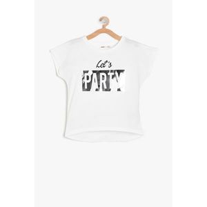 Koton Ecru Girl Letter Printed T-Shirt vyobraziť