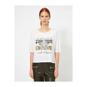 Koton Sequin Star Printed Women's T-Shirt vyobraziť