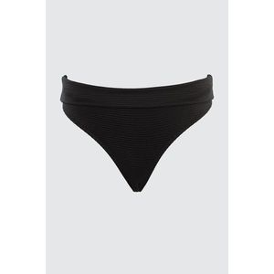 Trendyol Black Textured High Waist Bikini bottom vyobraziť