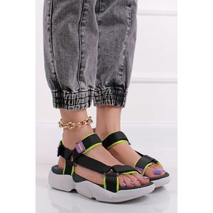 Čierno-zelené nízke sandále Eloise vyobraziť