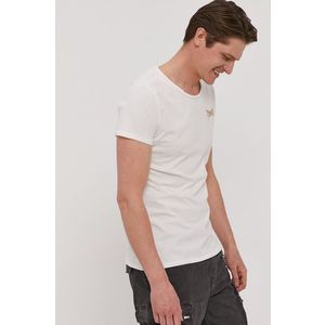 Tričko Tigha pánske, biela farba, s potlačou vyobraziť