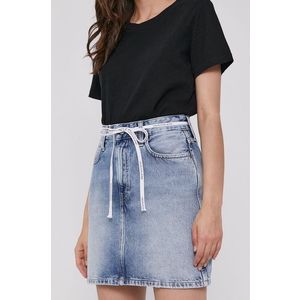 Rifľová sukňa Calvin Klein Jeans mini, rovná vyobraziť