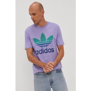 Tričko adidas Originals pánske, fialová farba, s potlačou vyobraziť