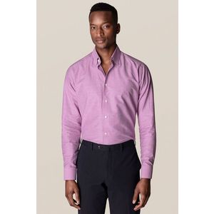 Košeľa Eton pánska, bordová farba, regular, s klasickým golierom vyobraziť