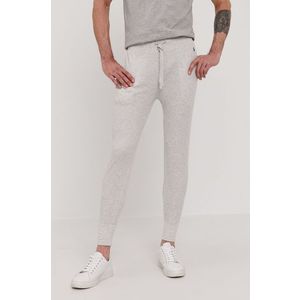 Nohavice Polo Ralph Lauren pánske, šedá farba, jednofarebné vyobraziť