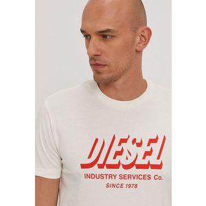 Tričko Diesel pánske, krémová farba, s potlačou vyobraziť