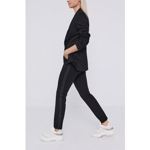 Nohavice Karl Lagerfeld dámske, čierna farba, priliehavé, stredne vysoký pás vyobraziť