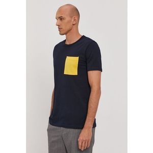 Tričko Selected Homme pánske, tmavomodrá farba, jednofarebné vyobraziť