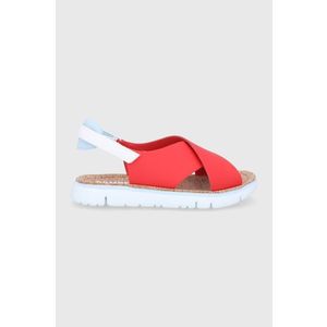Kožené sandále Camper dámske, červená farba vyobraziť