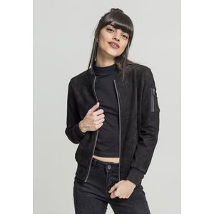 Urban Classics Ladies Imitation Suede Bomber Jacket black - XS vyobraziť