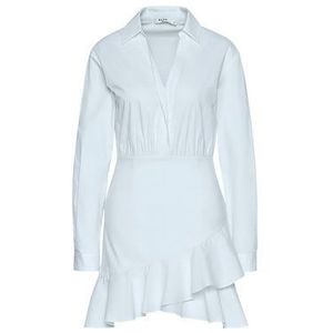 NA-KD Košeľové šaty Flounce 1018-006854-0047-581 Modrá Regular Fit vyobraziť