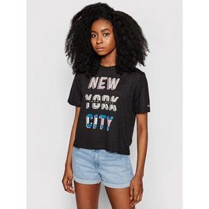 Tommy Jeans Tričko Tjw Bxy Crop New York City DW0DW09815 Čierna Regular Fit vyobraziť