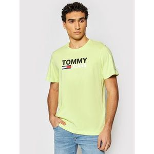 Tommy Jeans Tričko Tjm Corp Logo Tee DM0DM10214 Zelená Regular Fit vyobraziť