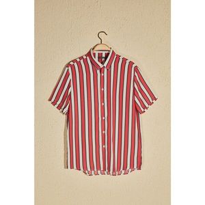 Trendyol Multi Color Men Regular Fit Shirt Collar Short Sleeve Striped Shirt vyobraziť