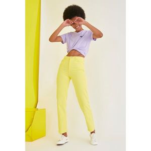 Trendyol Yellow High Waist Bootcut Jeans vyobraziť