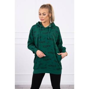 Sweatshirt with inscriptions green vyobraziť