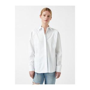 Koton Women's White Cotton Shoulder Shirt vyobraziť