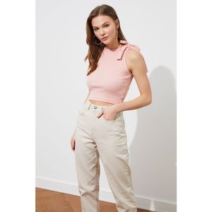 Trendyol Pink Tie Detailed Knitted Blouse vyobraziť