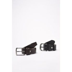 Trendyol Black-Brown Men's 2-Piece Faux Leather Belt vyobraziť