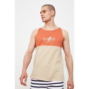 Trendyol Beige Men's Regular Fit Crew Neck Zero Sleeve Undershirt vyobraziť