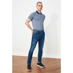 Trendyol Indigo Men's Ripped Detailed Regular Waist Carrot Fit Jeans vyobraziť