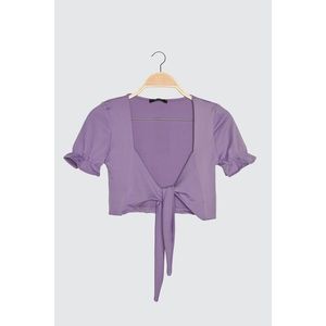Trendyol Lilac Tie Detailed Knitted Blouse vyobraziť