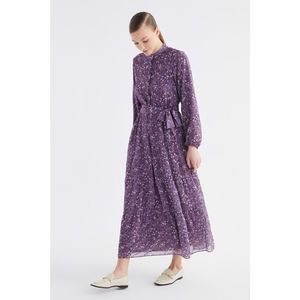 Trendyol Lilac Flower Pattern Chiffon Hijab Dress vyobraziť