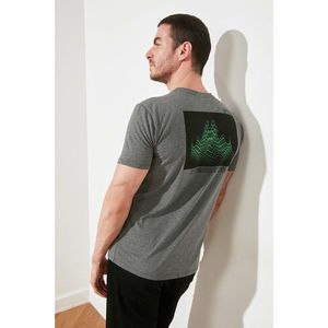 Trendyol Anthracite Men's Regular Fit Crew Neck Short Sleeve Printed T-Shirt vyobraziť