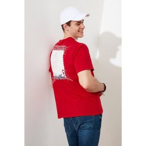 Trendyol Red Printed Crew Neck T-Shirt vyobraziť