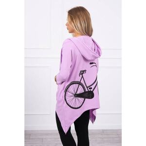 Sweatshirt with a bicycle print purple vyobraziť