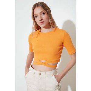 Trendyol Orange Waist Detail Knitted Blouse vyobraziť