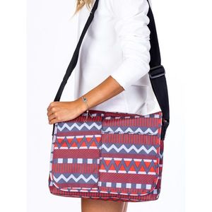 Fabric shoulder bag with geometric patterns vyobraziť