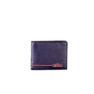 Black leather wallet with red inserts vyobraziť
