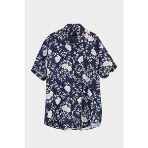 Trendyol Navy Blue Men Regular Fit Floral Shirt Collar Short Sleeve Shirt vyobraziť