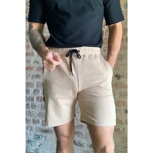Trendyol Beige Men's Slim Fit Camouflage Paneled Shorts & Bermuda vyobraziť