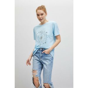 Koton 1yak13355ek Women T-shirt Light Indigo vyobraziť