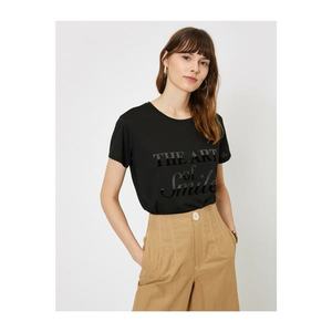 Koton Women's Black T-Shirt vyobraziť