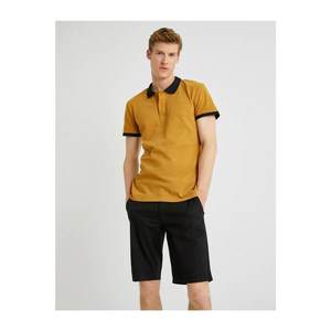 Koton Men's Yellow Polo Neck T-Shirt vyobraziť